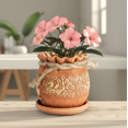 thumbnail image 3 of STP GOODS Birds Handmade Ceramic Planter with Drainage Hole and Saucer 5.5x5.1" Indoor/Outdoor Decorative Flower Planter Hand-Painted Flower Pot Clay Succulent Pot, 3 of 6