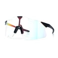 thumbnail image 4 of Mens Oversized Rimless Shield Wrap Sport Plastic Runners Sunglasses Black - Clear Mirror, 4 of 8