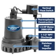 thumbnail image 4 of Superior Pump 92372 1/3 HP Interrupteur à Flotteur de Décharge 1,5 Pouces Pompe de Vidange en Acier Inoxydable, 4 of 4