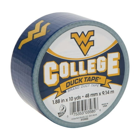 Duck Brand Duct Tape, College Logo Duck Tape, 1.88" x 10 yard, West Virginia Mountaineers