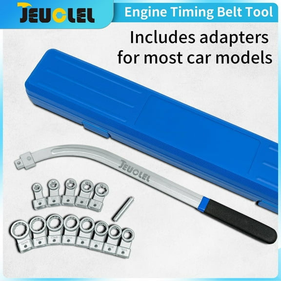 15PCS  Belt Tensioner Pulley Removal Tool Kit, 12-Point 12-19mm Serpentine Belt Wrench Set