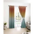 thumbnail image 3 of Burnt Orange Teal Ombre Blackout Curtains for Bedroom/Living Room, Thermal Insulated Kitchen Curtains, Modern Gradient Abstract Art Grommet Darkening Window Treatment Drapes 52"x84"x2, 3 of 8