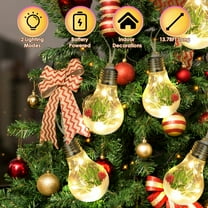 iMounTEK Christmas Bulb String Lights, 13.7ft 10 LED Christmas Tree lights with Cute Ornaments Globe Lights for Home Christmas Decoration