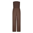 thumbnail image 6 of SBYOJLPB Full Length Pants Jumpsuit for Women's Solid Color Strapless Tube Top Jumpsuit Loose Wide Leg Long Pants for Casual Beach Vacation, 6 of 8