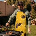 thumbnail image 4 of Yellow Sunflower Pattern Apron-Garden Aprons for Women with Pockets-Cotton Linen Waterproof Kitchen Cooking Gardening Aprons Adjustable for Kitchen,Cooking,BBQ and Salon 33x27 Inch, 4 of 7