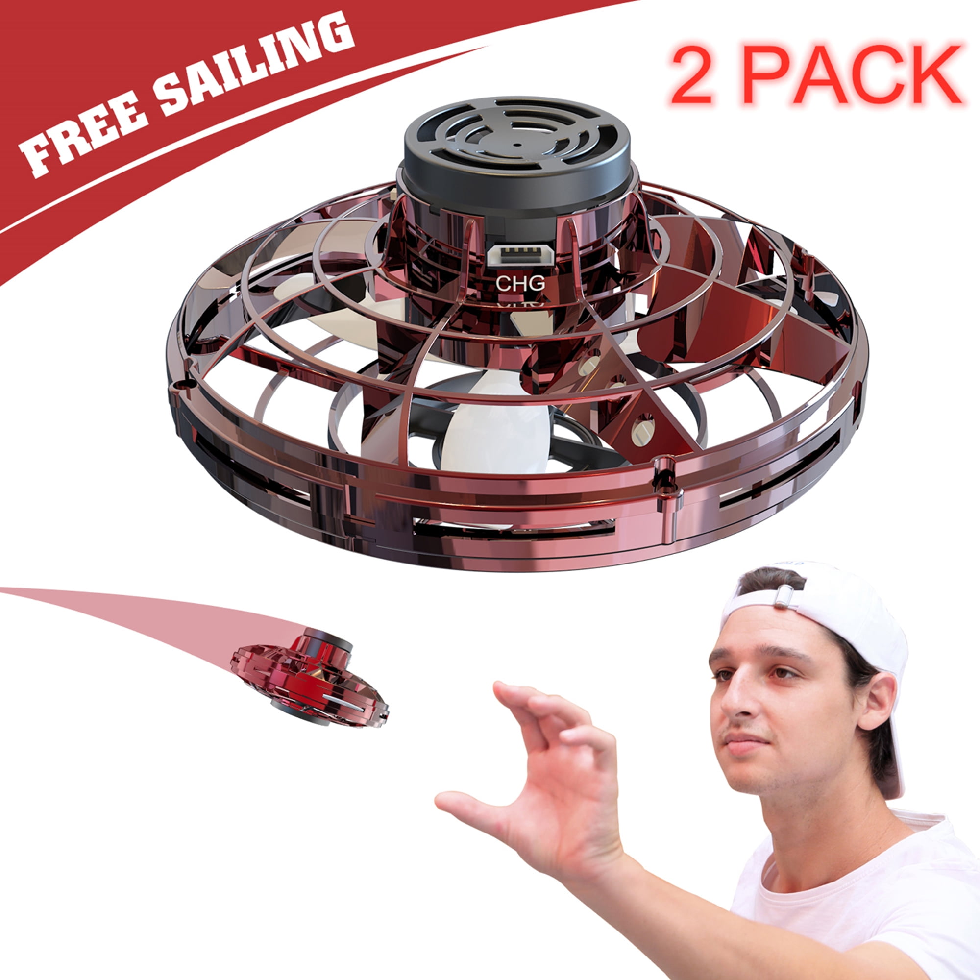 YouLoveIt 2Pcs Flying Spinner Gyro Toy Flying Returning Gyro Flying