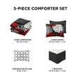 thumbnail image 2 of Regency Heights King Size Comforter Set, 5-Piece Floral Bedding Set for All Season, Red/Black King Comforter Set with Bed Skirt, 2 of 7