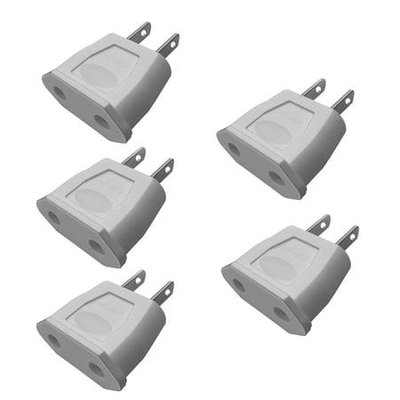 Toptekits (5 Pack)Travel Charger European Plug Adapter EU to US Plug Power Converter,Socket Plug Adapter Europe EU Euro to US Travel Charger AC Power Converter(White)