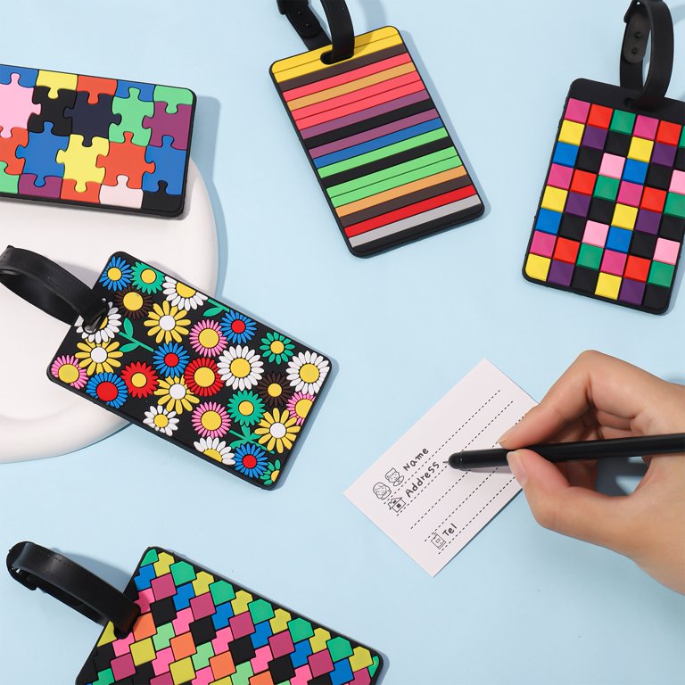 Miami CarryOn Colorful Luggage ID Tags – Set of 2 (Tetris Style