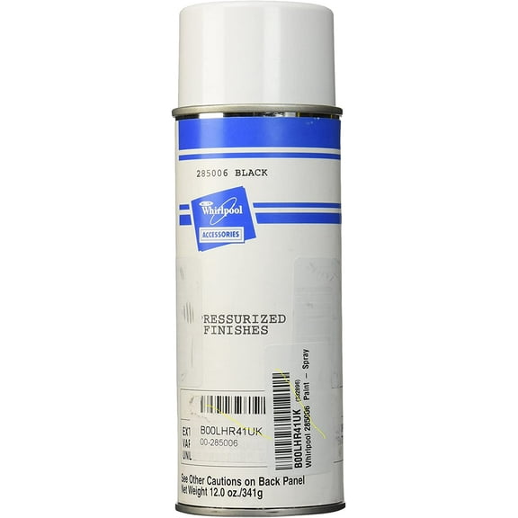 Genuine Whirlpool 285006 Spray Paint, Black 12 ounce