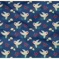thumbnail image 2 of oneOone Cotton Poplin Twill Blue Fabric Leaves|Bird & Floral Artistic Craft Projects Decor Fabric Printed By The Yard 56 Inch Wide, 2 of 4