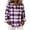 Purple #A, variant on AKOEE Button Up Plaid Shirts Women Linen Blend Long Sleeve Collared Blouses Dressy Casual Fall Spring Tops, Red L