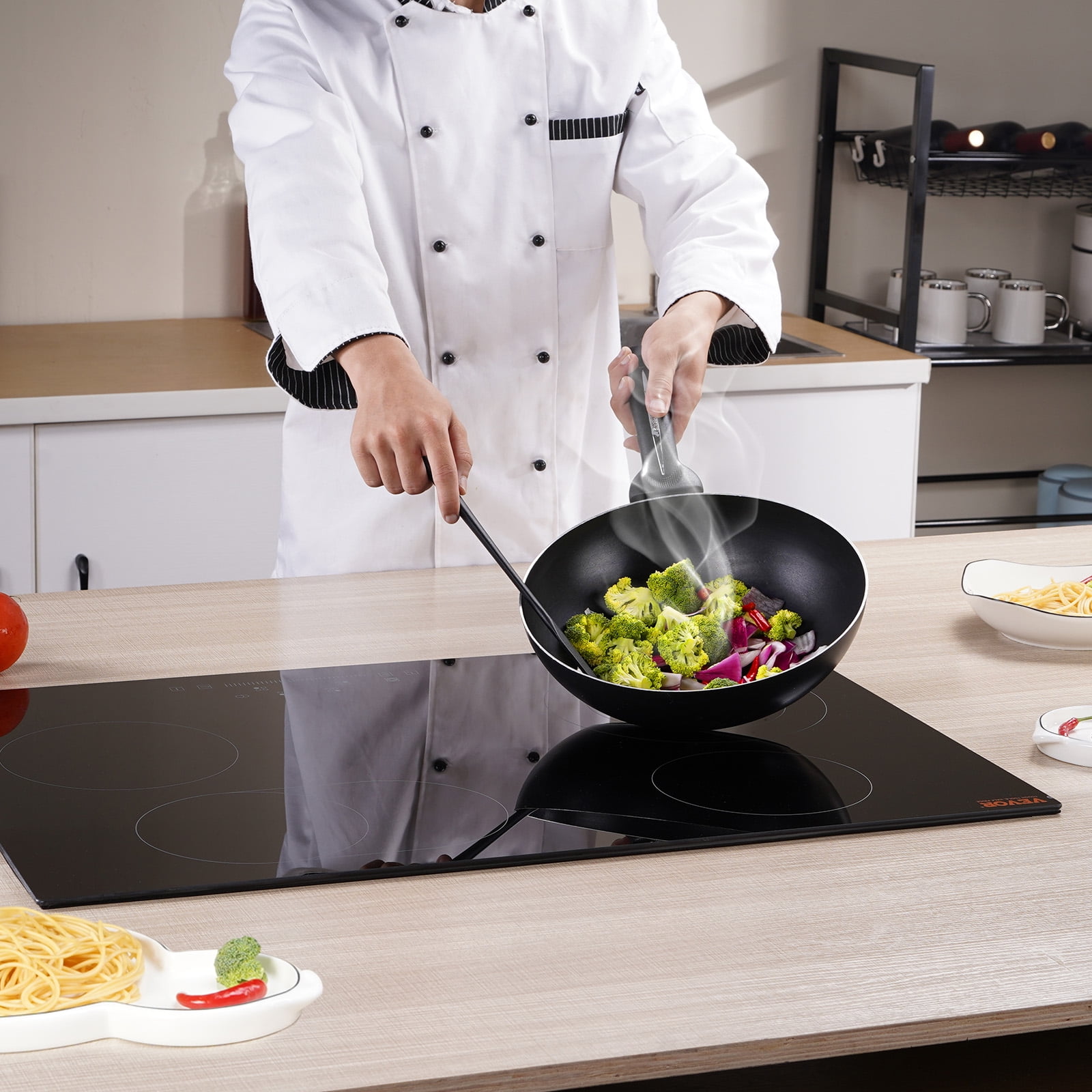 VEVOR Built-in Electric Cooktop Radiant Ceramic Cooktop 4 Burners 30.3x20.5 inch