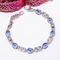 thumbnail image 5 of Blue Sapphire, CZ 925 Sterling Silver Adjustable Tennis Bracelet 7-8" B0229, Blue Sapphire Bracelet, Blue Bracelet, Oval Bracelet, 5 of 6