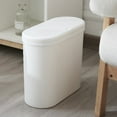 thumbnail image 3 of LEXSOMEO Plastic Trash Can with Lid Waste Basket Thin Trash Cans for Bathroom Living Room, 3 of 5