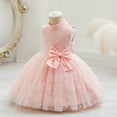 thumbnail image 3 of TiaoBug Baby Girls Snowflake Bowknot Pageant Princess Dresses Sleeveless Christmas Birthday Party Dress Pink 18-24 Months, 3 of 7