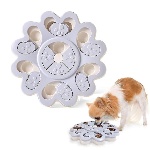 Juguete de comida para perros - Juguetes inteligentes e interactivos para mascotas, mejora el entrenamiento canino, comedero IQ gris