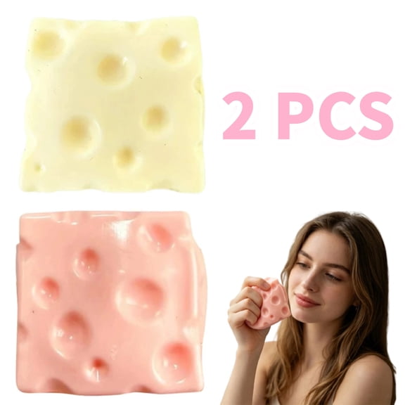 2 PCS Squishies Pink Cheese - 5cm Ultra-Soft Slow Rising Jumbo Squishy Cube Stress Relief Toy for Adults, Focus & Relaxation