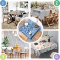 thumbnail image 4 of Blue Paisley Pattern Square Tablecloth,Waterproof Square Table Cover,Wipeable Spillproof Washable Table Cover for Home Kitchen Party Decor 60"x60"(152x152cm), 4 of 6