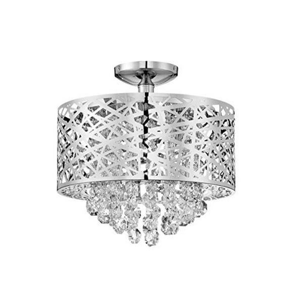 Lite Source Benedetta Semi-flush Mount, Chrome, 14 x 19.5