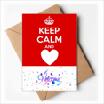 thumbnail image 1 of Quote Keep Calm And Love Red Welcome Back Greeting Cards Envelopes Blank, 1 of 3