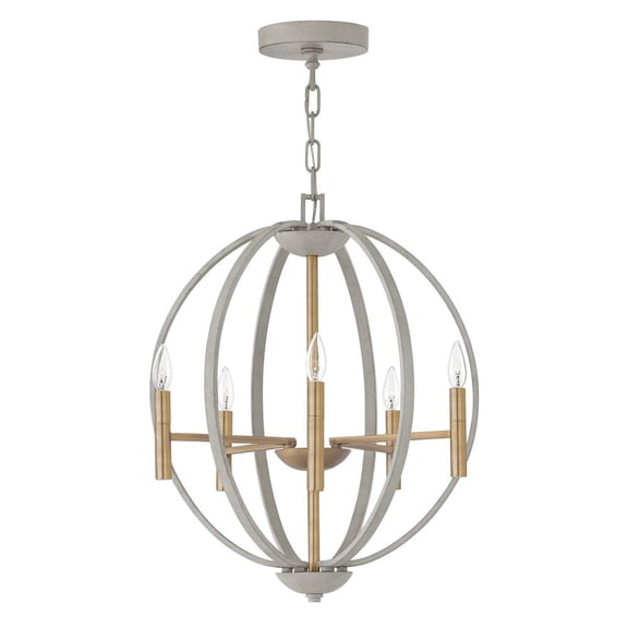 3466CG Hinkley Lighting Euclid - 6 Light Medium Orb Chandelier in Transitional-Modern Style - 21.25 Inches Wide by 25.75 Inches High-Cement Gray