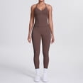 thumbnail image 3 of SKQIT Workout Sets for Women Seamless Scunch Butt Lifting Impact Leggings Halter Cropped Tank 2 Piece Gym Outfits, 3 of 9