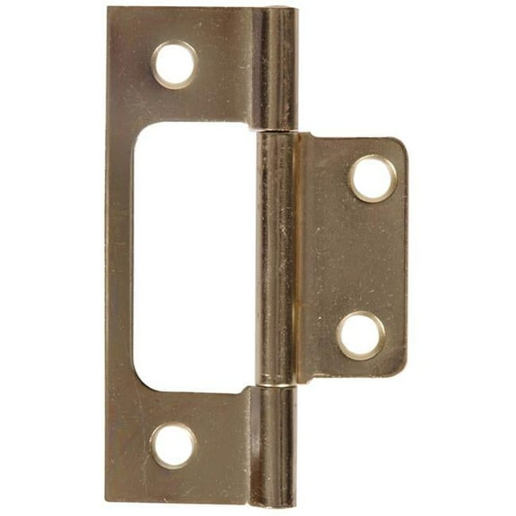 Hillman 851963 3 in. Non Mortise Hinge with Fixed Pin, Satin Brass