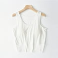 thumbnail image 2 of yillto Womens Plus Size Crop Tank with Bra Sleeveless Crew Neck Short Layered Tee Summer Basic Undershirts, 2 of 5