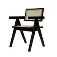 thumbnail image 3 of Cid Ayla 21 Inch Retro Dining Chair Woven Rattan Back Black Wenge Finish, 3 of 6