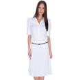 thumbnail image 3 of Sakkas Knee Length Pleated A-Line Skirt with Skinny Belt - White - Medium, 3 of 3