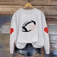 thumbnail image 2 of Holzkary Game Day Sweatshirts for Women Football Sweatshirts Funny Football Graphic Crewneck Long Sleeve Pullover Tops Sunday Football Shirts Tops Sweatshirts Fall Outfits White S, 2 of 4
