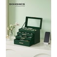thumbnail image 2 of Joyero SONGMICS, organizador de 4 capas con tapa de cristal, color verde bosque, 2 of 8