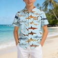 thumbnail image 2 of Ulanda Boys Hawaiian Shirt Short Sleeve Casual Button Down Beach Aloha Shirt Kids Summer Hawaii Shirts 5-14 Years (Light Blue, 11-12 Years), 2 of 7