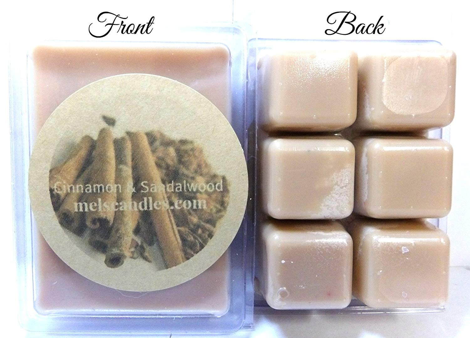 TWO PACKS OF Cinnamon and Sandalwood - 3.4 Ounce Pack of Soy Wax Tarts / Melts