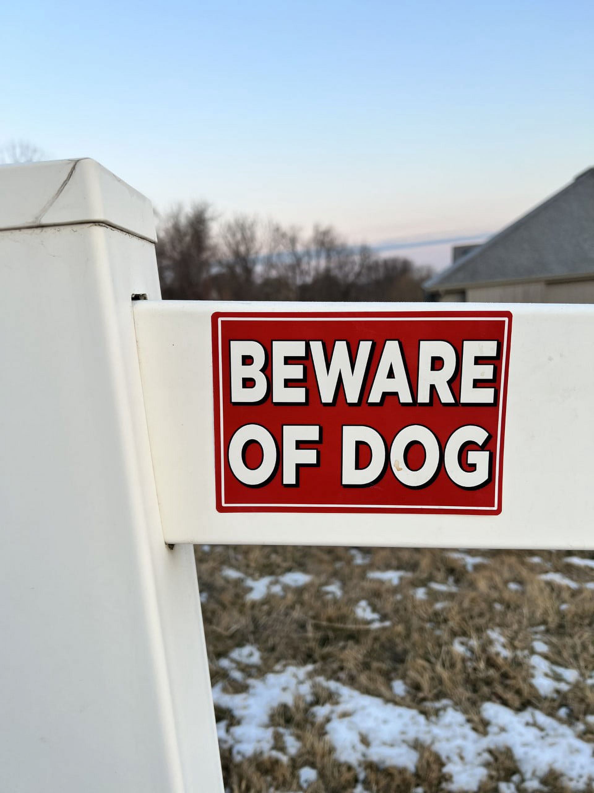 Sunburst Systems 5272 Beware of Dog Sign 5" x 8.5", Vinyl Decal, easy install just peel and stick