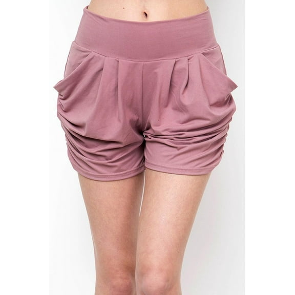 Buttery Smooth Solid Basic Harem Shorts Mauve L/XL