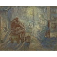 thumbnail image 2 of van Gogh, Vincent 32x26 Black Ornate Wood Framed with Double Matting Museum Art Print Titled - Night, 2 of 4
