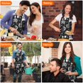 thumbnail image 4 of Halloween Skeleton Fun Apron-Garden Aprons for Women with Pockets-Cotton Linen Waterproof Kitchen Cooking Gardening Aprons Adjustable for Kitchen,Cooking,BBQ and Salon 32"x27", 4 of 7