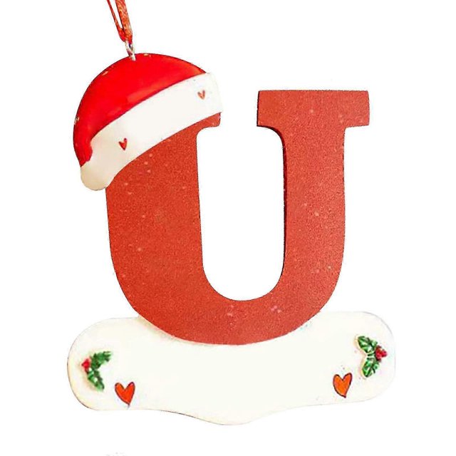 Adornos navideños personalizados con nombre de bricolaje, adornos colgantes navideños de madera con 26 letras Az, adornos de letras personalizados con firma de bricolaje