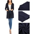 thumbnail image 6 of Women's Long Sleeve Open Front Cardigan Solid Lightweight Shirts Plus Size Long Cardigan Jacket Navy Blue S-3XL, 6 of 6