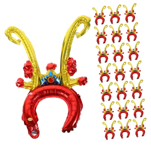 50 Uds. Sombrero de globo para fiesta, decoraciones para fiesta, diadema inflable de dibujos animados, diademas novedosas, diadema de dibujos animados
