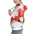 thumbnail image 3 of Yiaed Watermelon Gnome Print Womens Casual Hoodies Crew Neck Long Sleeve Sweatshirts With Pocket Pullover Tops Women's Hooded Sweatshirt-X-Large, 3 of 5
