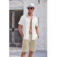 thumbnail image 5 of COOFANDY Mens Beach Shirt Short Sleeve Button Down Shirts Summer Beach Shirt Untucked Shirts for Men, 5 of 6