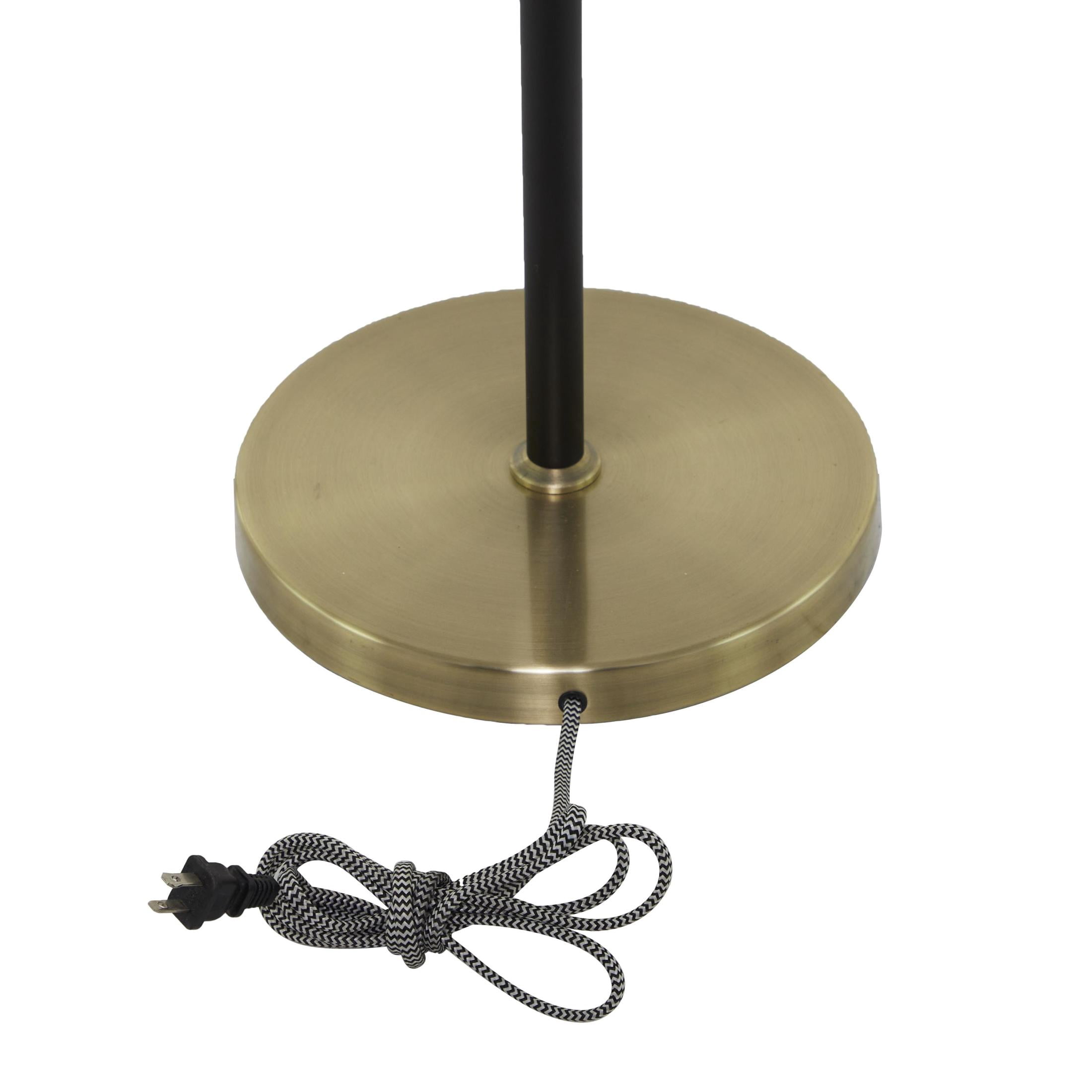 DecMode 67" 3 Light Gold Floor Lamp with Gold Metal Shade