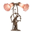 thumbnail image 5 of 17" High Lavender Tiffany Pond Lily 2 Light Trellis Girl Accent Lamp, 5 of 7