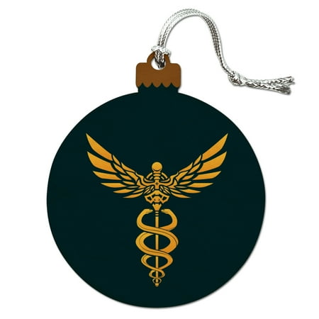Medical Christmas Ornaments Caduceus Medical Symbol Doctor Nurse EMT Wood Christmas Tree Holiday Ornament ()