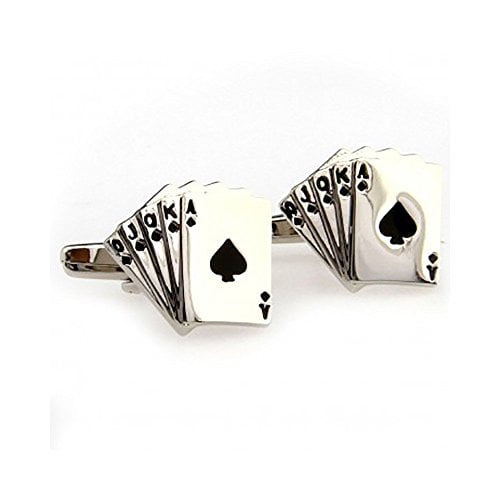 Cufflinks Four of a Kind Poker Spade Round