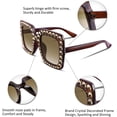 thumbnail image 6 of 2 Pairs Women Sparkling Crystal Sunglasses Oversized Square Thick Frame B2283, 6 of 11