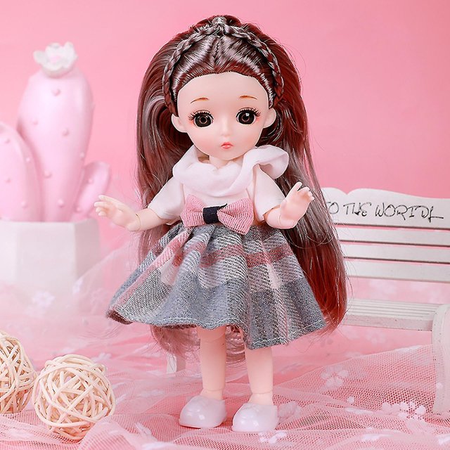 Mini muñeca de moda movible de 16cm, Juguetes Diy con juego completo de ropa, zapatos, pelo, el mejor regalo de Festival para niñas
